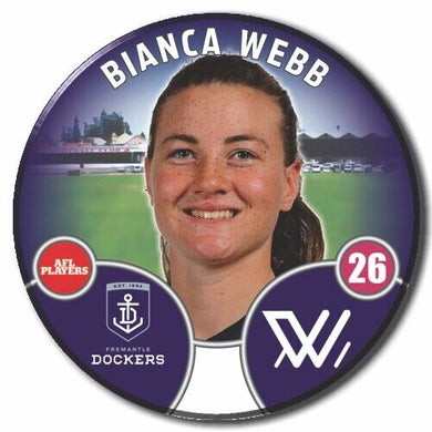 2022 AFLW Fremantle Player Badge - WEBB, Bianca