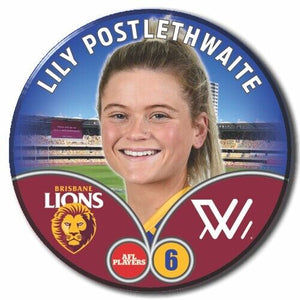 2023 AFLW S7 Brisbane Player Badge - POSTLETHWAITE, Lily