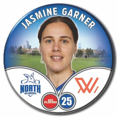 2023 AFLW S7 Nth Melbourne Player Badge - GARNER, Jasmine