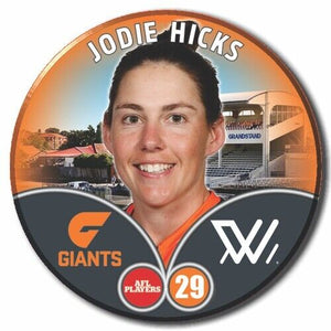 2023 AFLW S7 GWS Giants Player Badge - HICKS, Jodie