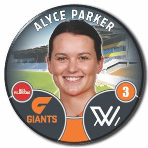 2022 AFLW GWS Player Badge - PARKER, Alyce