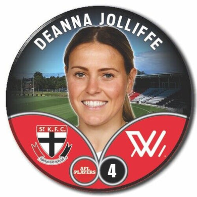 2023 AFLW S7 St Kilda Player Badge - JOLLIFFE, Deanna