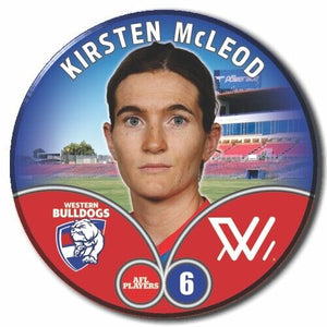 2023 AFLW S7 Western Bulldogs Player Badge - McLEOD, Kirsten