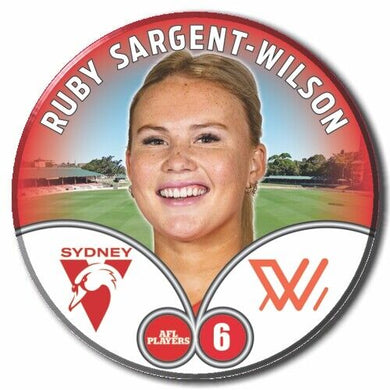 2023 AFLW S7 Sydney Swans Player Badge - SARGENT-WILSON, Ruby