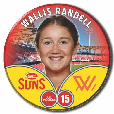 2023 AFLW S7 Gold Coast Suns Player Badge - RANDELL, Wallis