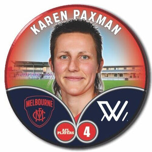 2023 AFLW S7 Melbourne Player Badge - PAXMAN, Karen