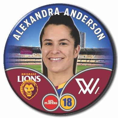 2023 AFLW S7 Brisbane Player Badge - ANDERSON, Alexandra