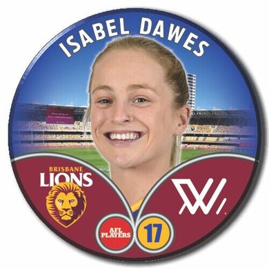 2023 AFLW S7 Brisbane Player Badge - DAWES, Isabel