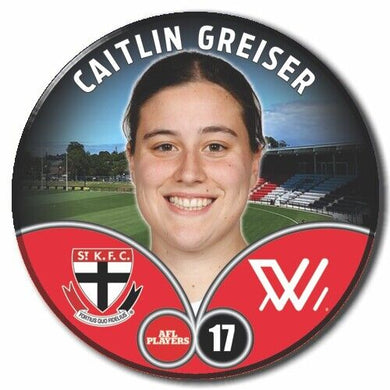 2023 AFLW S7 St Kilda Player Badge - GREISER, Caitlin