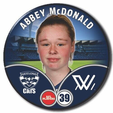 2023 AFLW S7 Geelong Player Badge - McDONALD, Abbey