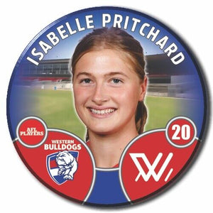 2022 AFLW Western Bulldogs Player Badge - PRITCHARD, Isabelle