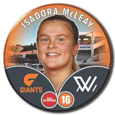 2023 AFLW S7 GWS Giants Player Badge - McLEAY, Isadora