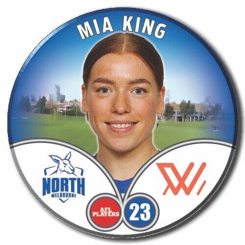 2023 AFLW S7 Nth Melbourne Player Badge - KING, Mia