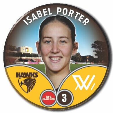 2023 AFLW S7 Hawthorn Player Badge - PORTER, Isabel
