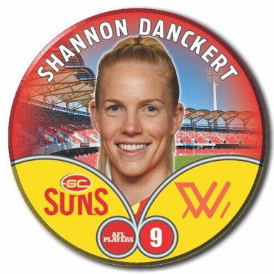 2023 AFLW S7 Gold Coast Suns Player Badge - DANCKERT, Shannon
