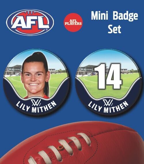 2021 AFLW Melbourne Mini Player Badge Set - MITHEN, Lily