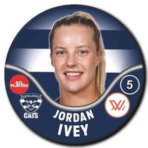 2019 AFLW Geelong Player Badge - IVEY, Jordan