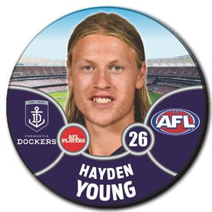 2021 AFL Fremantle Dockers Player Badge - YOUNG, Hayden