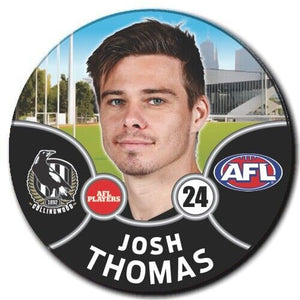 2021 AFL Collingwood Player Badge - THOMAS, Josh