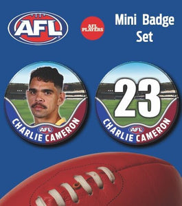 2021 AFL Brisbane Mini Player Badge Set - CAMERON, Charlie