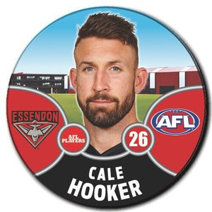 2021 AFL Essendon Bombers Player Badge - HOOKER, Cale