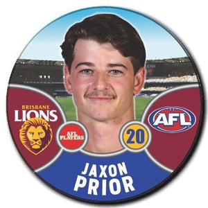 2021 AFL Brisbane Lions Player Badge - PRIOR, Jaxon