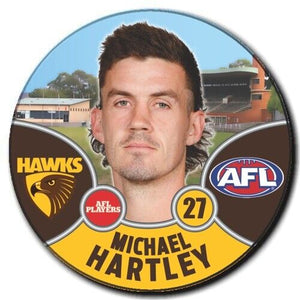 2021 AFL Hawthorn Player Badge - HARTLEY, Michael