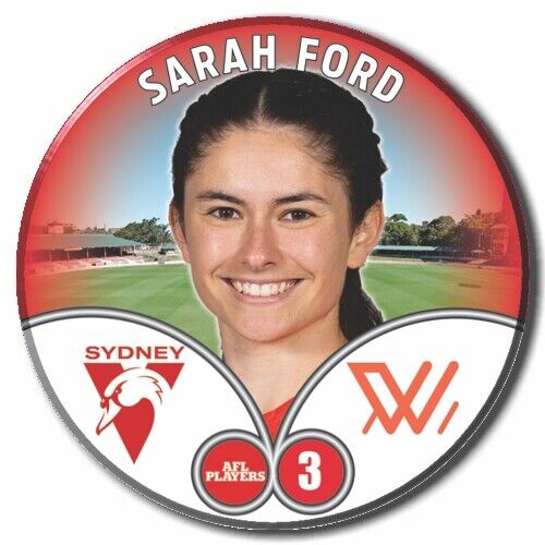 2023 AFLW S7 Sydney Swans Player Badge - FORD, Sarah