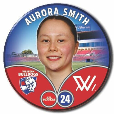 2023 AFLW S7 Western Bulldogs Player Badge - SMITH, Aurora