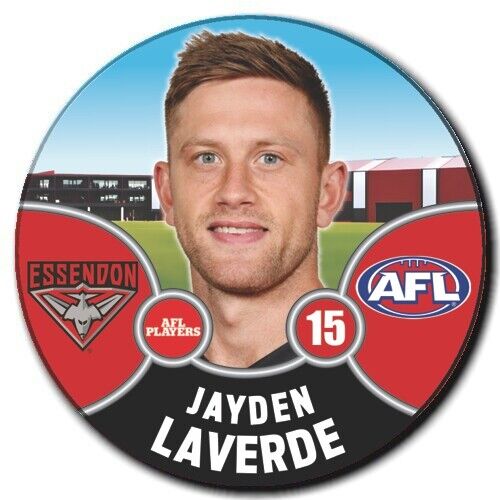 2021 AFL Essendon Bombers Player Badge - LAVERDE, Jayden