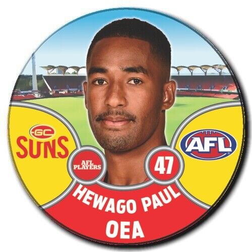 2021 AFL Gold Coast Player Badge - OEA, Hewago Paul