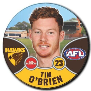 2021 AFL Hawthorn Player Badge - O'BRIEN, Tim