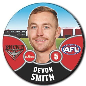 2021 AFL Essendon Bombers Player Badge - SMITH, Devon