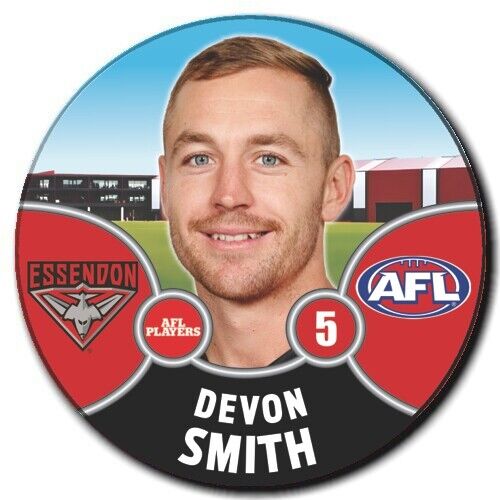 2021 AFL Essendon Bombers Player Badge - SMITH, Devon