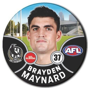 2021 AFL Collingwood Player Badge - MAYNARD, Brayden