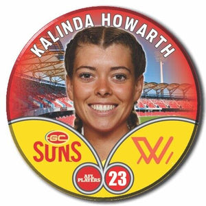 2023 AFLW S7 Gold Coast Suns Player Badge - HOWARTH, Kalinda