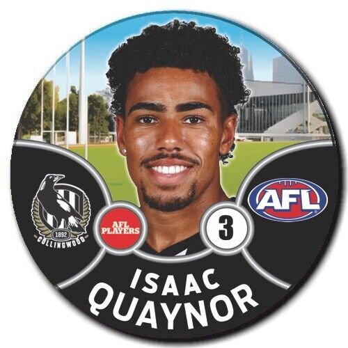 2021 AFL Collingwood Player Badge - QUAYNOR, Isaac