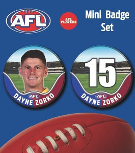 2021 AFL Brisbane Mini Player Badge Set - ZORKO, Dayne