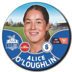 2021 AFLW North Melbourne Player Badge - O'LOUGHLIN, Alice