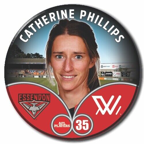 2023 AFLW S7 Essendon Player Badge - PHILLIPS, Catherine