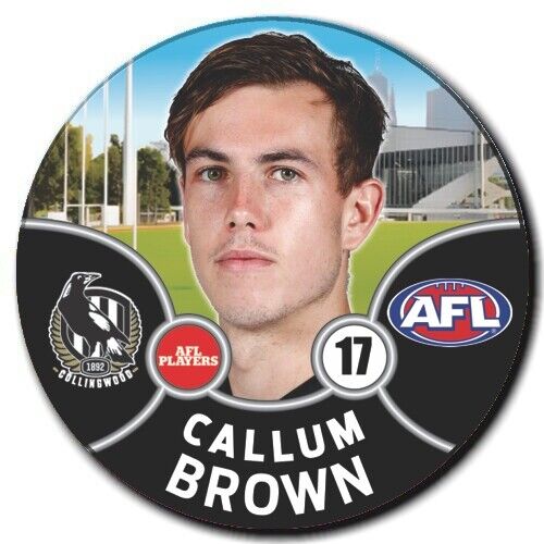 2021 AFL Collingwood Player Badge - BROWN, Callum