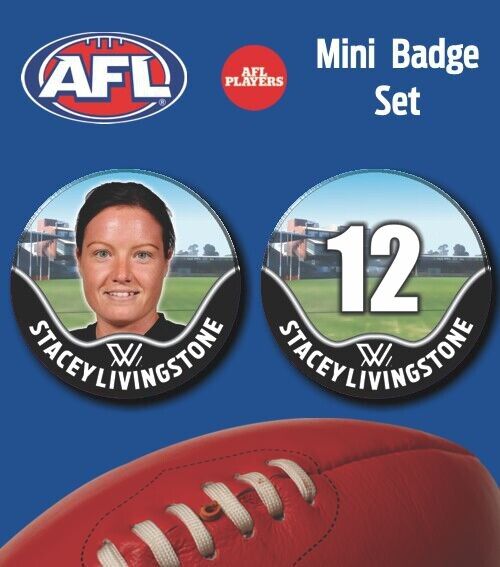 2021 AFLW Collingwood Mini Player Badge Set - LIVINGSTONE, Stacey
