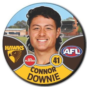 2021 AFL Hawthorn Player Badge - DOWNIE, Connor