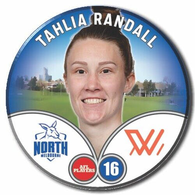 2023 AFLW S7 Nth Melbourne Player Badge - RANDALL, Tahlia