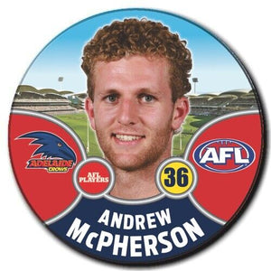 2021 AFL Adelaide Crows Player Badge - McPHERSON, Andrew