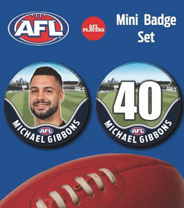 2021 AFL Carlton Mini Player Badge Set - GIBBONS, Michael