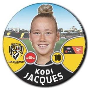 2021 AFLW Richmond Player Badge - JACQUES, Kodi