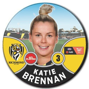 2021 AFLW Richmond Player Badge - BRENNAN, Katie