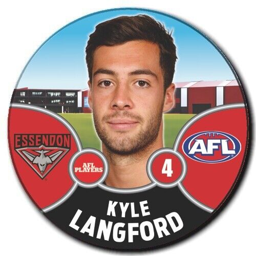 2021 AFL Essendon Bombers Player Badge - LANGFORD, Kyle