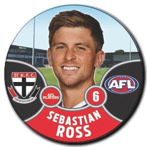 2021 AFL St Kilda Player Badge - ROSS, Sebastian